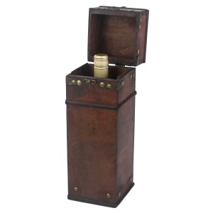 HMF VWB-FRA-HF-01 Vintage Deko Geschenkbox mit Deckel aus Holz für 1 Flasche Wein Hochformat Frankreich