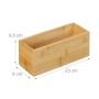 Rechteckige Relaxdays Ordnungsbox aus Bambus, Naturfarben, 9,5x23x9cm, für Aufbewahrung & Ordnung.