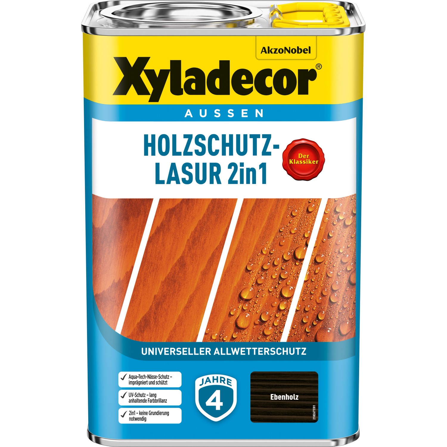Xyladecor Holzschutz-Lasur 2in1 Ebenholz matt 4 l