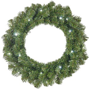 Kranz Tramso Ø 45cm mit 16 LEDs (warm-/kaltweiß) für Innen & Außen.