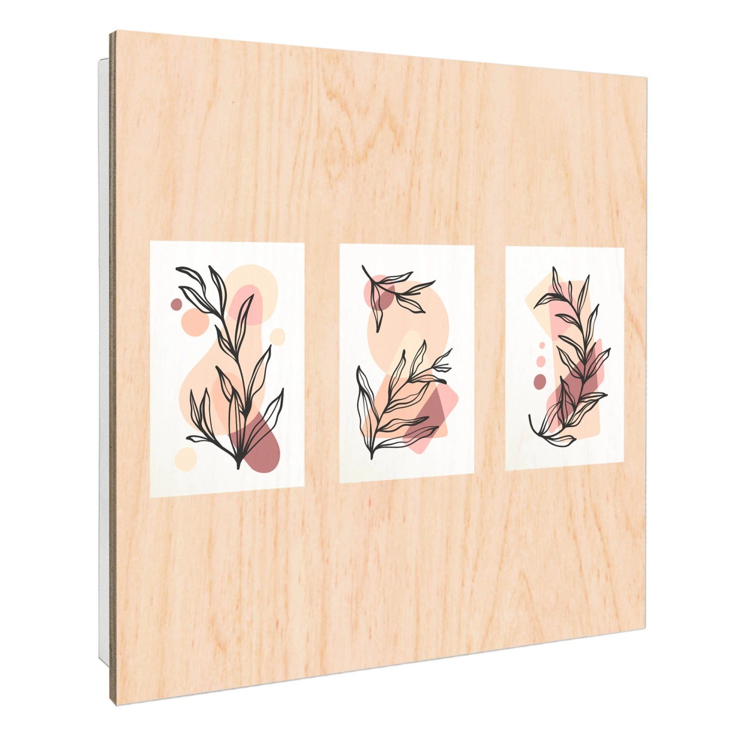 Banjado Schlüsselkasten mit Holzfront 30x30cm Weiß Scharnier Links 50 Haken günstig online kaufen