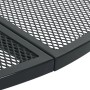 Detailansicht Tischplatte des vidaXL Gartenstuhl-Sets, pulverbeschichteter Stahl, anthrazitfarbenes Gittermuster.