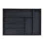 Relaxdays Besteckkasten Bambus Schwarz 6 Fächer 43 cm x 30,5 cm x 5 cm 0,8 kg