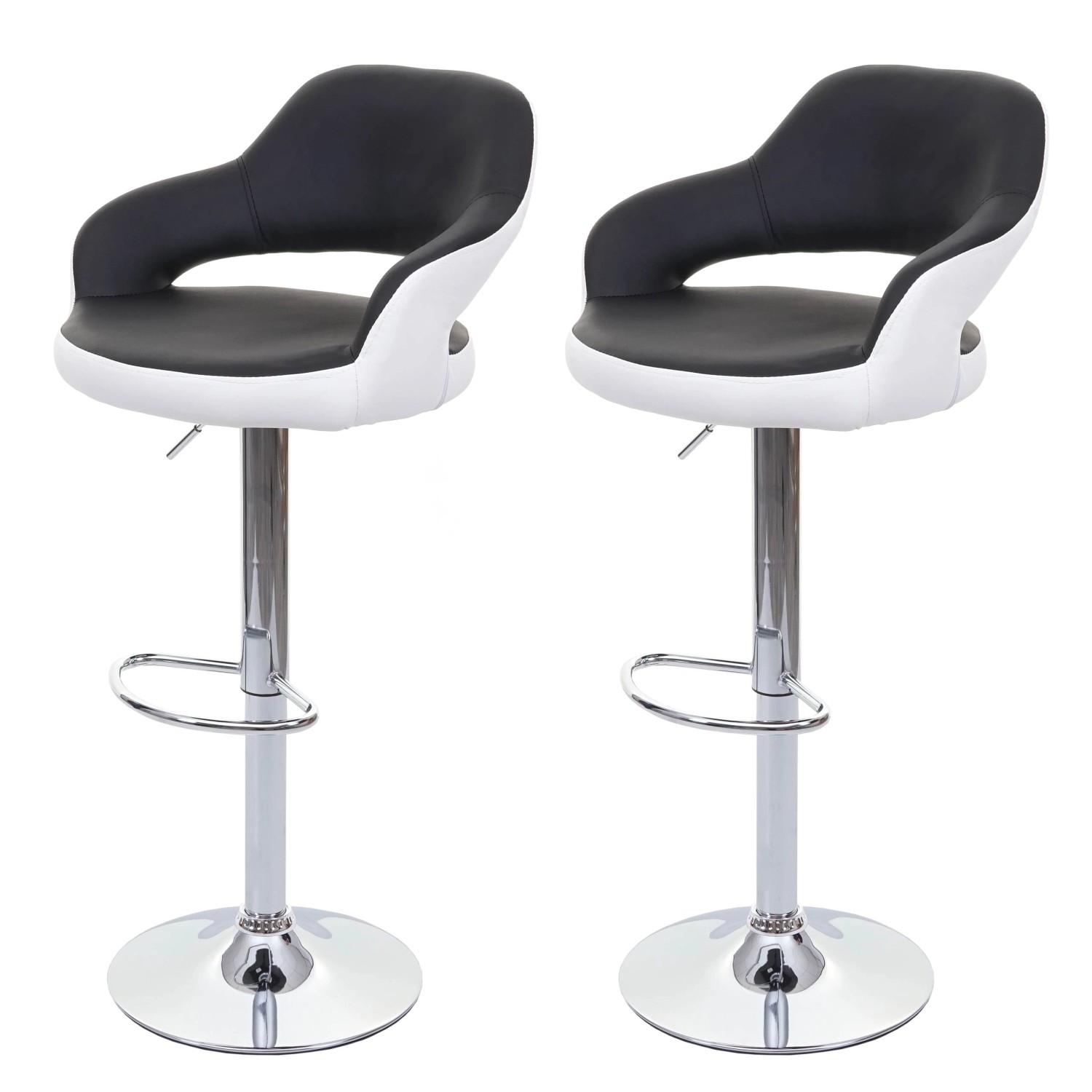 PROREGAL 2er-Set Barhocker Stylisch Sitzhöhe 61-81cm Mit Lehne Kunstleder S günstig online kaufen