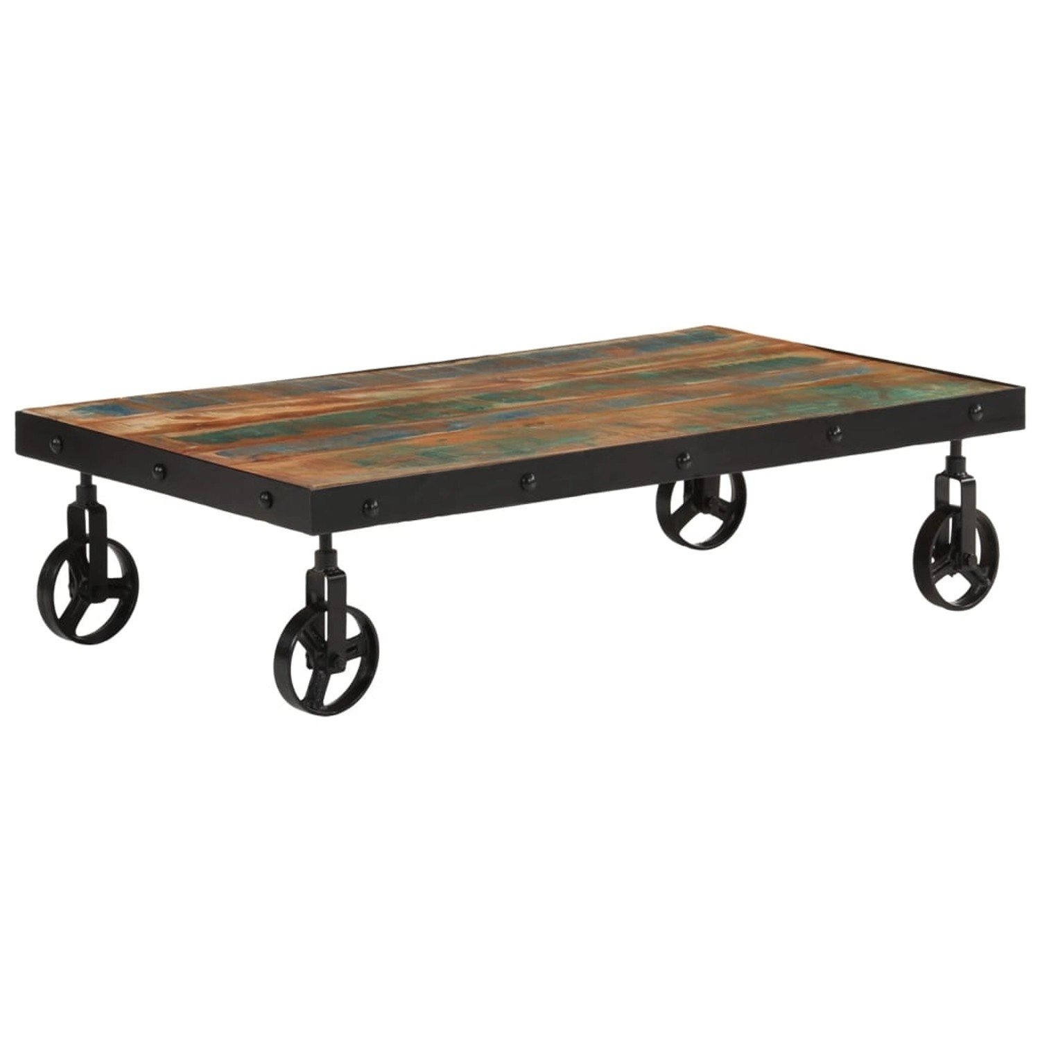vidaXL Couchtisch mit Rollen Altholz Massiv 100x55x26 cm 371684 günstig online kaufen