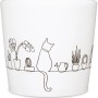 Scheurich Übertopf Catview, Ø 12,8cm, weiß mit Katzen-Motiv.