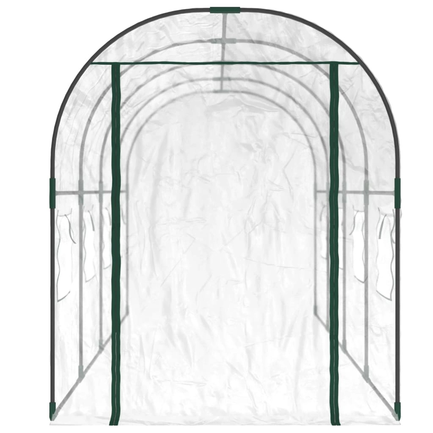 Transparentes furnicato Gewächshaus (160x400x190 cm) mit Stahlrahmen und PVC-Abdeckung.