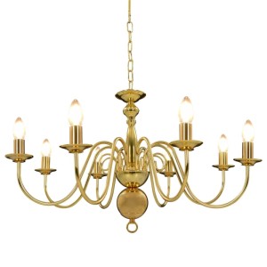 vidaXL Kronleuchter Golden für 8 x E14 Glühbirnen 281619