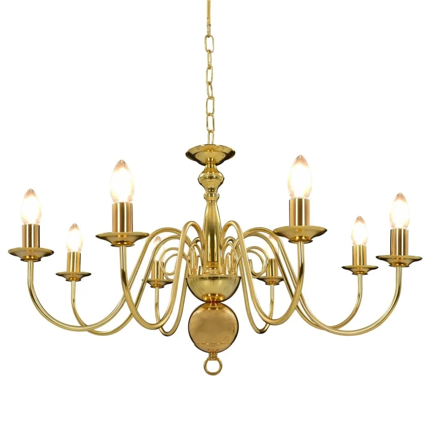 vidaXL Kronleuchter Golden für 8 x E14 Glühbirnen 281619