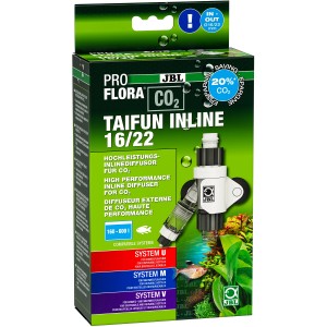 JBL Proflora Taifun Inline 16/22 CO²-Diffusor für Aquarien, zur Montage im Filterkreislauf.