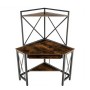 Costway Schreibtisch mit Ladestation 80 x 80 x 145 cm Vintage