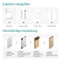 Zubehör und Verpackung des Emke Heizkörpers: Montageset, Schrauben und mehrschichtige Verpackung.