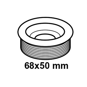 Schwarzer Kirchhoff Ablaufverbinder Gummi, 68x50mm, für Siphonabgang.