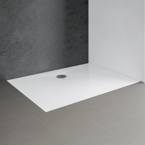 Schulte Duschwannen-Set, extraflache, rechteckige Duschwanne 120x80 cm in Alpinweiß mit Ablaufgarnitur.