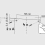 Montageanleitung für Jokey Spiegelschrank Alu-LED mit Maßangaben und Bohrdetails.