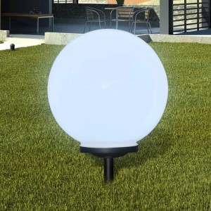 Weiße LED Wegeleuchte (40cm) mit Erdspieß von vidaXL für den Garten.