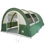 Grün-beiges vidaXL Tunnelzelt für 4 Personen, wasserdicht, mit offenem Eingang und Fenstern. Ideal für Camping.