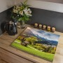 Banjado Herdabdeckplatte Glas mit Berglandschaft Berchtesgadener Land als Schneidebrett und Spritzschutz.