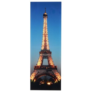 Beleuchtetes LED-Bild Leinwand Eiffelturm 100x35cm bei Nacht mit Timer. Dekoratives Wohnaccessoire.