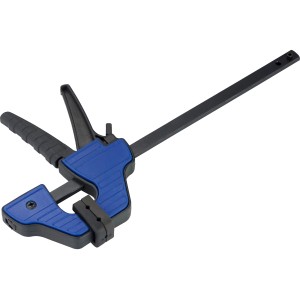 LUX Mini Einhandzwinge im 2er Set, blau-schwarz, Spannwerkzeug zum Spannen und Spreizen.