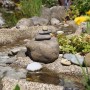 Sandfarbene Aquagart Steinfolie für Teichrand und Bachlauf im Gartenteich mit Steinen.