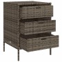 Grauer VidaXL Gartenschrank aus Poly Rattan mit 3 Schubladen, ideal zur Aufbewahrung im Garten.