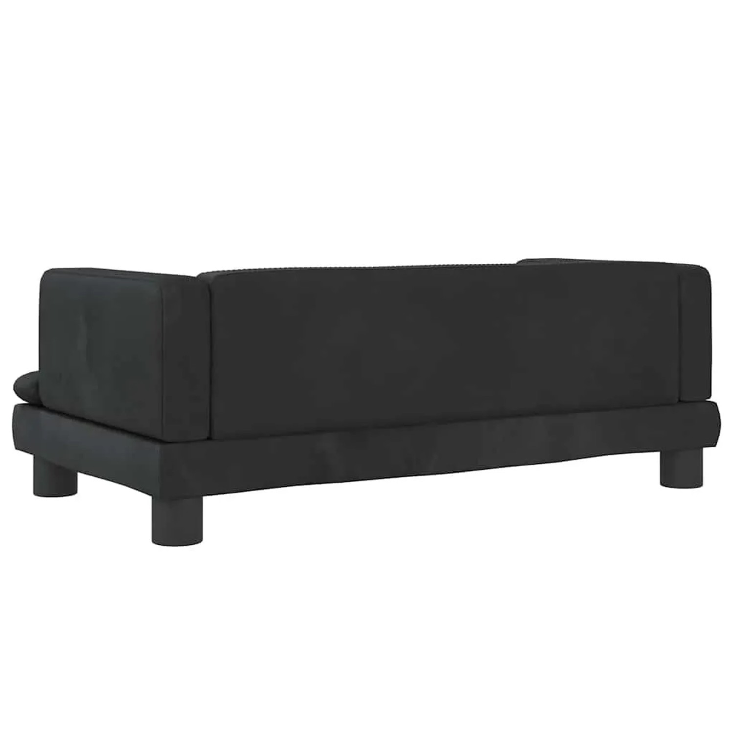 Schwarzes vidaXL Hundebett (80x45x30 cm) aus Samt, modernes Hundekörbchen.