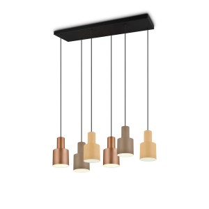 Moderne Trio Pendelleuchte Agudo, 6-flammig, Multicolor. Hängelampe für Wohn- und Essbereich.