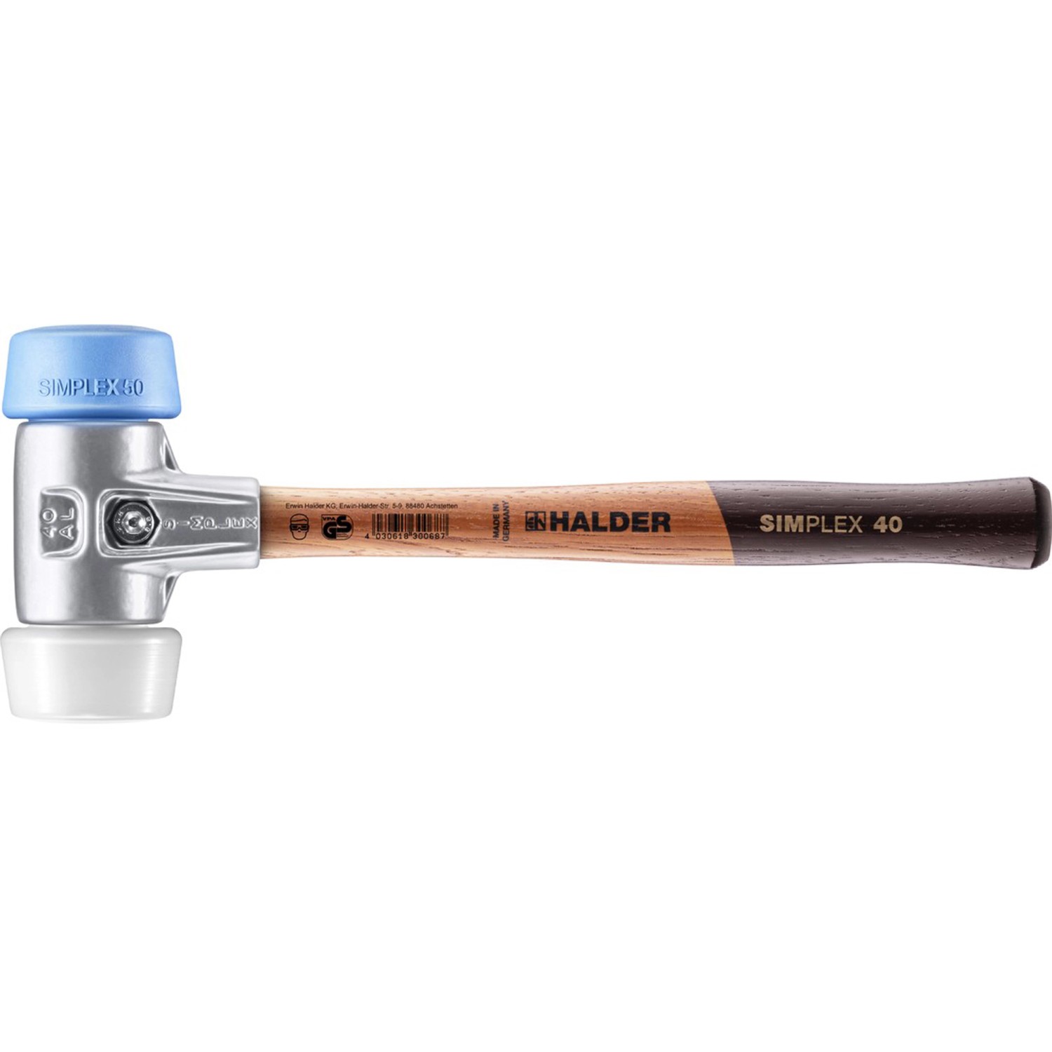 Halder Schonhammer Simplex 50:40 TPE-soft Superplastik mit Alugehäuse ...