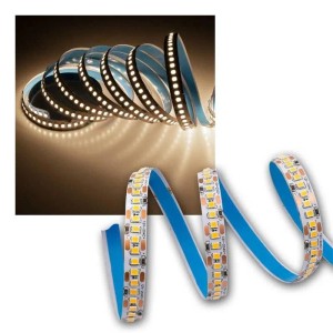 McShine LED-Stripe 5m, neutralweiß leuchtend, mit blauer Klebefläche, flexibel für Innenbereiche.