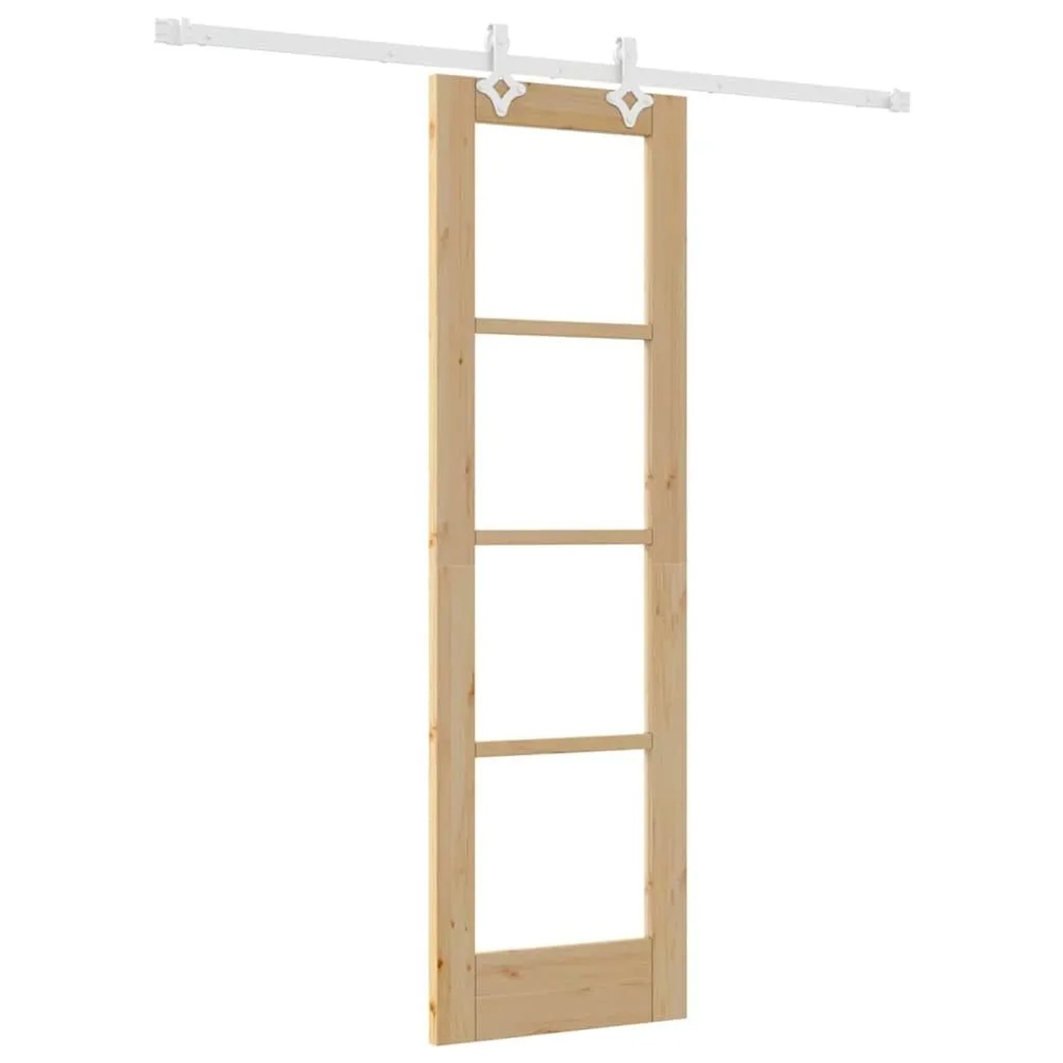 vidaXL Schiebetür Natur 61 x 198,5 cm Massivholz Kiefer und Glas 3332209