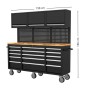 Galaflor Mobile Werkbank mit Lochwand Oberschränken und Arbeitsplatte 183 cm_5