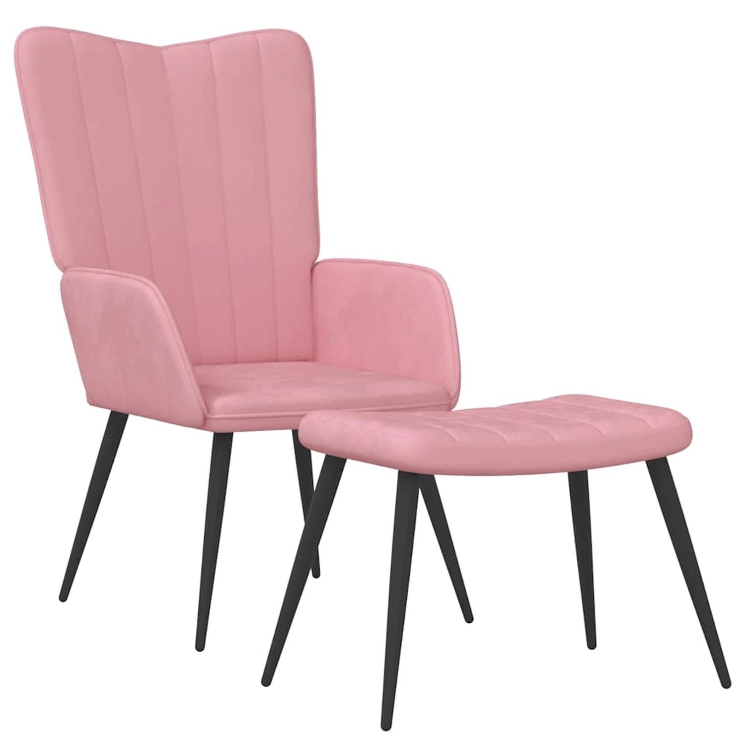 vidaXL Relaxsessel mit Hocker Rosa Samt 327692 günstig online kaufen