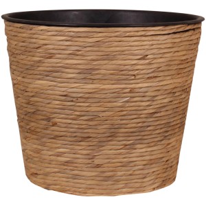 Naturfarbener Übertopf aus Wasserhyazinthe, Ø 40 cm, für den Innenbereich.