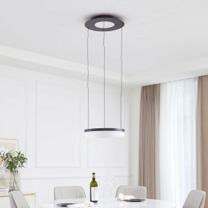 Lucande LED Smart Home Pendelleuchte Squillo 10020012 Dimmbar mit Leselampe Modern in Schwarz 1-flammig Wohnzimmerleuchte
