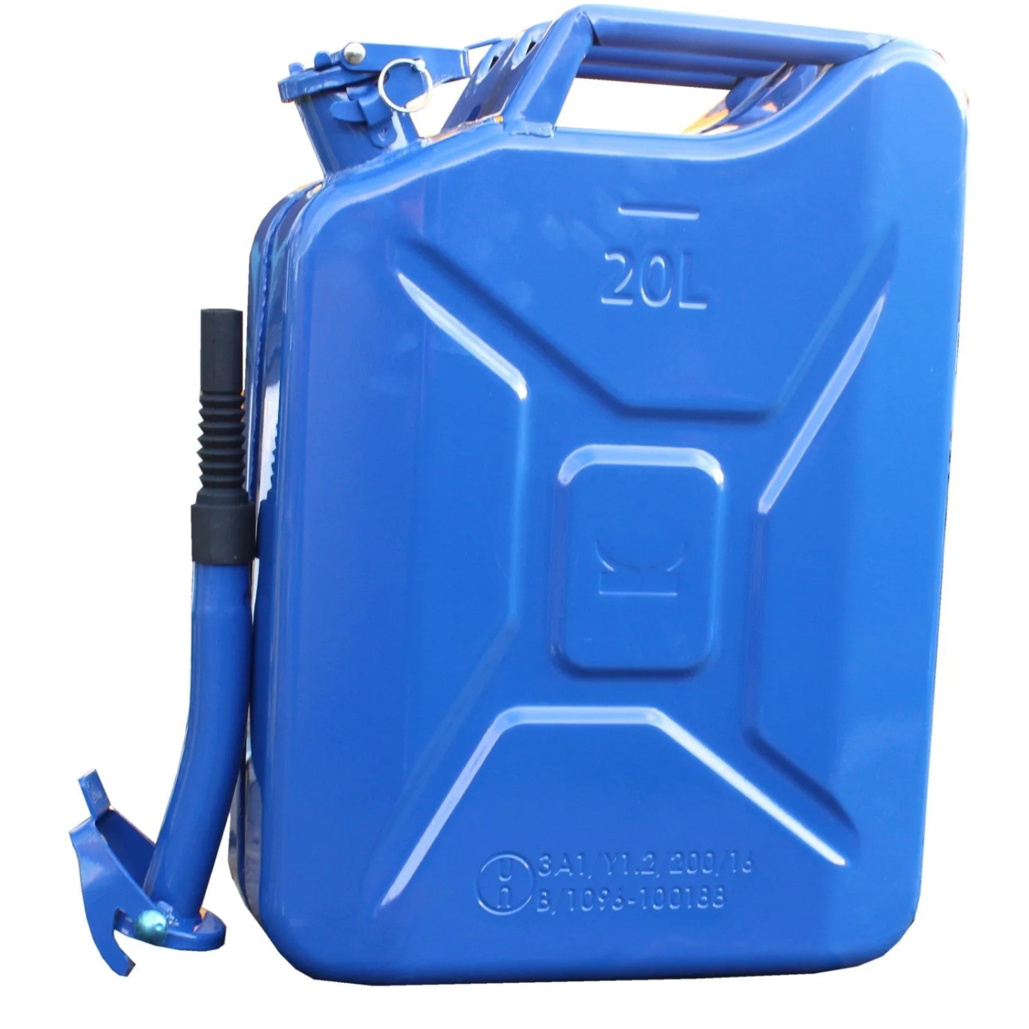 TRUTZHOLM 3x Metallkanister 20l mit Ausgießer Dunkelblau