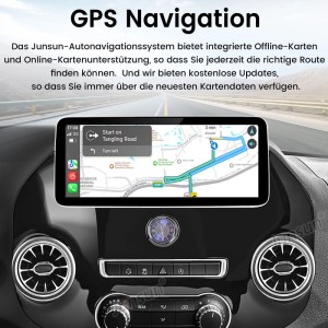 Junsun Autoradio für Mercedes Vito W447 mit Navigationssystem im Armaturenbrett.