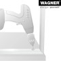 Montage eines schwarzen Wagner Designrahmens (710x300 mm) mit einem Akkuschrauber.
