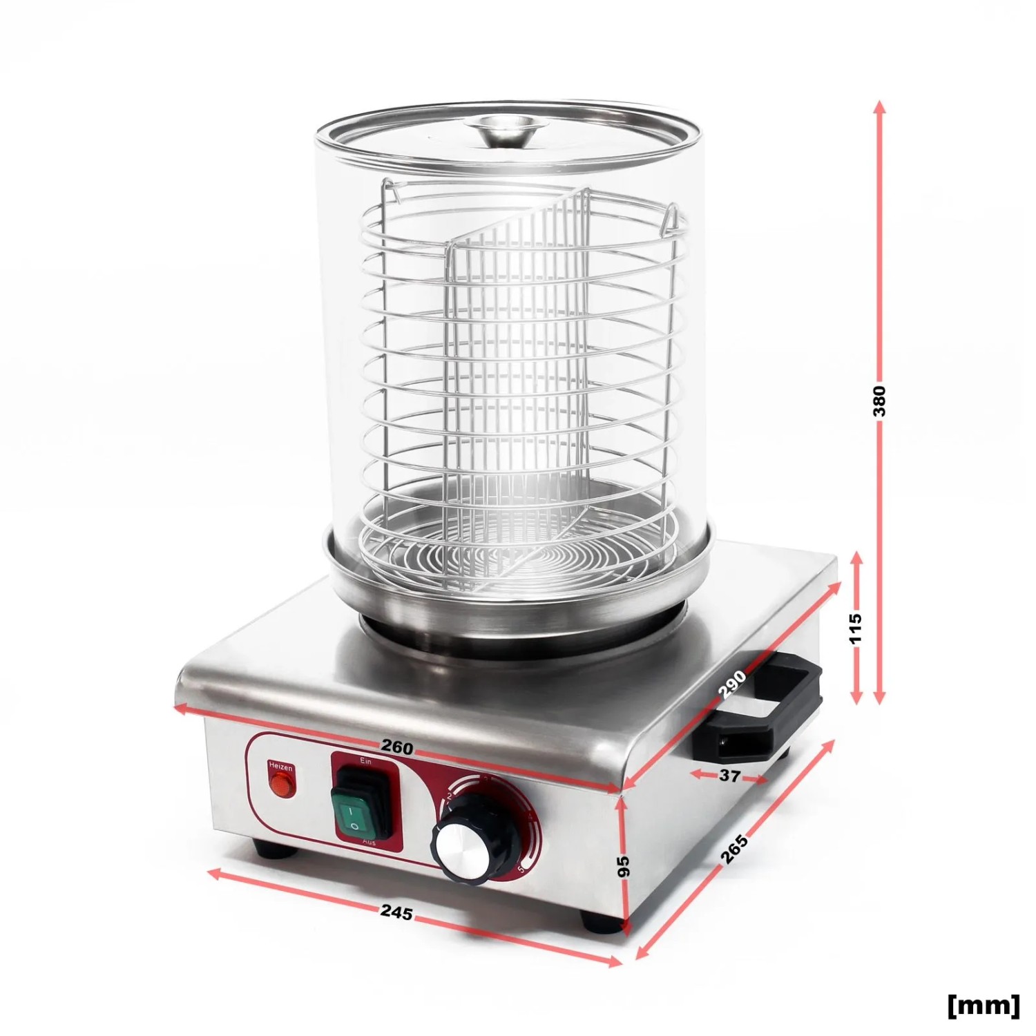 Wiltec Hot Dog Maschine 450W Würstchenwärmer Hot Dog Maker Edelstahl_6