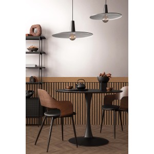 Wohnraum mit A.S. Création Vliestapete Wallpanel in Holzoptik, braun, mit passender Einrichtung.