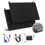 Solakon Balkonkraftwerk Komplettset: 2 schwarze Solarmodule, Wechselrichter, 10m Kabel, Balkonhalterung. Steckerfertige Solaranlage.