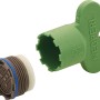 Strahlregler Caché Honeycomb PCA M18,5 mit grünem Montageschlüssel.