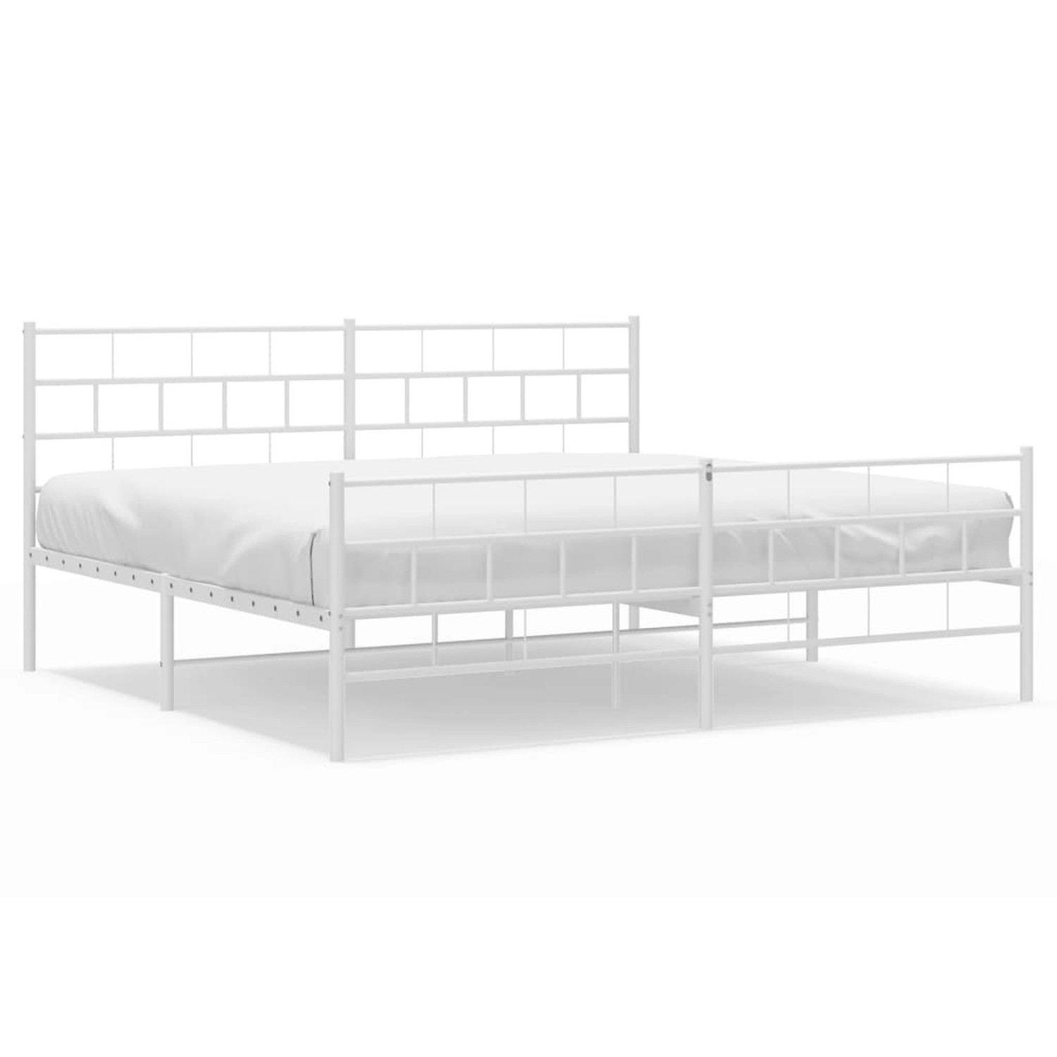 vidaXL Bettgestell mit Kopf- und Fußteil Metall Weiß 200x200 cm Modell 1618 günstig online kaufen