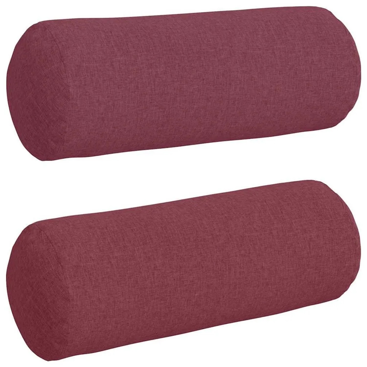 vidaXL Bolsterkissen 2 Stück Weinrot Ø 25 x 70 cm Stoff 42014314