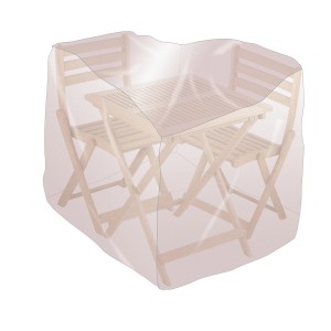 Transparente Schutzhülle 70x180x125 cm für Gartentischgruppe, Schutz vor Wind und Wetter.