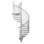 Spindeltreppe Minka Rondo Zink Smart 120 cm für den Außenbereich, verzinkt mit Geländer.