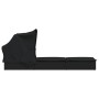 Schwarze vidaXL Sonnenliege mit Faltdach aus Poly Rattan, ideal für Garten und Terrasse.