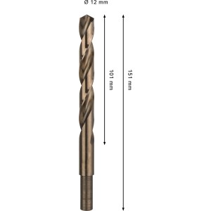 Bosch Spiralbohrer Pro Stainless Steel HSS-Co, Ø 12 mm, für Metallarbeiten.