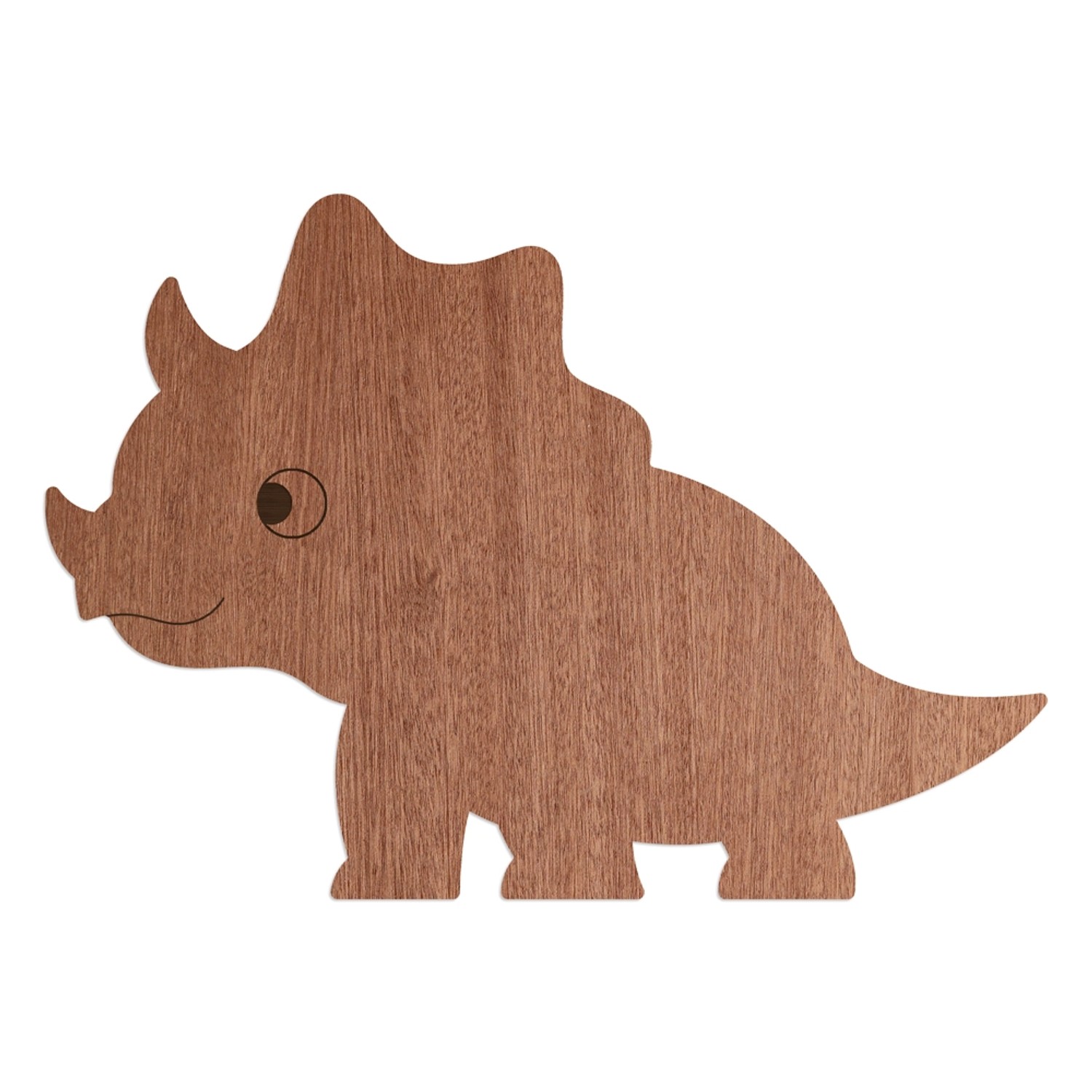 WANDStyle Wanddeko aus Holz Dino Triceratops 28,5 x 20 cm in der Farbe Maha günstig online kaufen