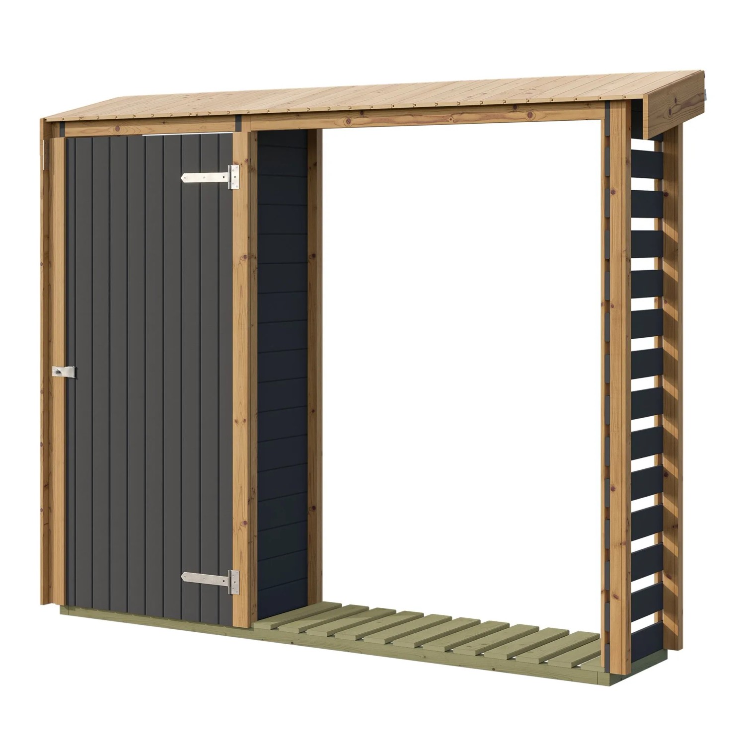 Weka Brennholzregal Killarney 250 cm Anthrazit-Eiche